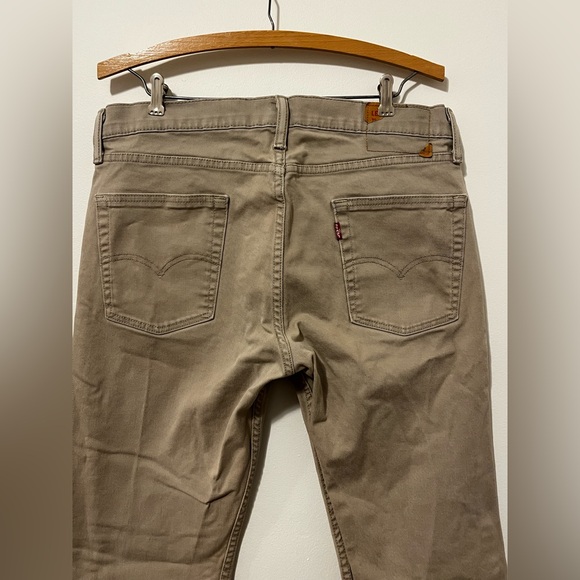 LEVI’S 501 Original Fit Twill Mens Jeans 34x32 Straight Leg Tan - Picture 7 of 12